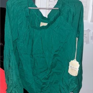 Altar'd State Green Ruched Blouse